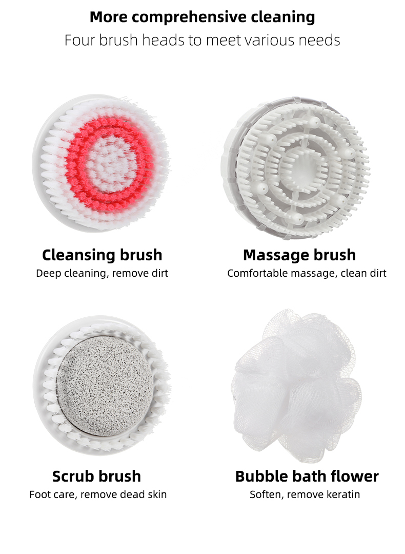 Powerful 4-1 Body Bath Brush with Long Handle AE-8285