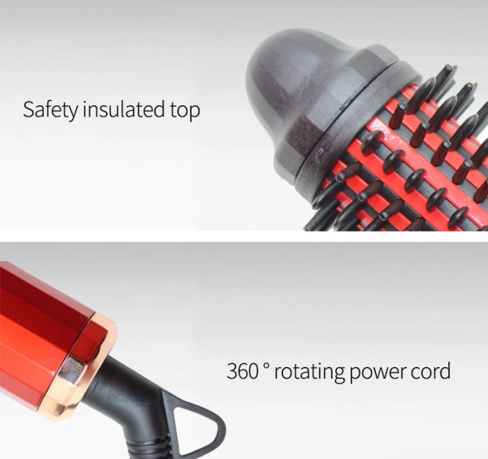 New Design Iron Hair Curler Brush Professional Heater Curling Brush Rechargeable Automatic Hair Curler AE-504