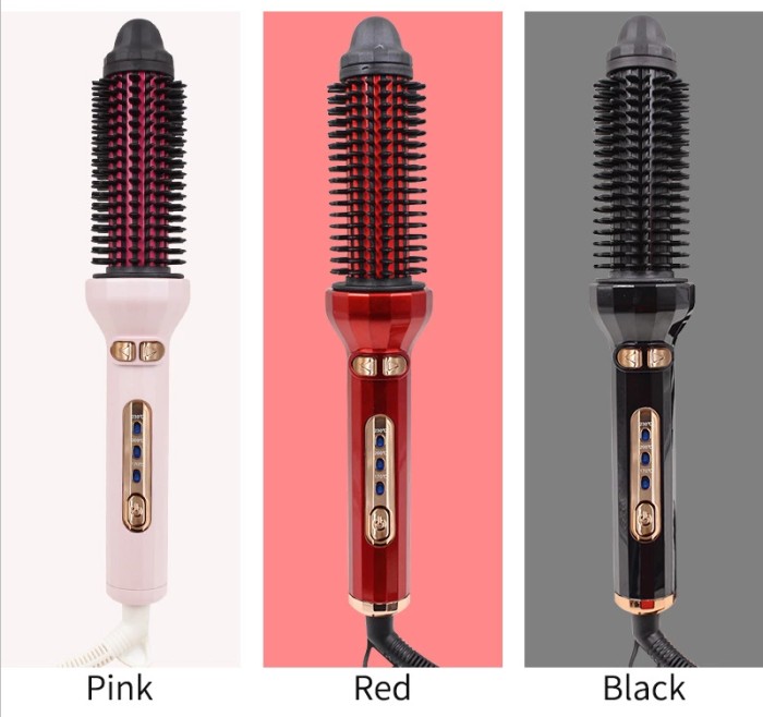 New Design Iron Hair Curler Brush Professional Heater Curling Brush Rechargeable Automatic Hair Curler AE-504