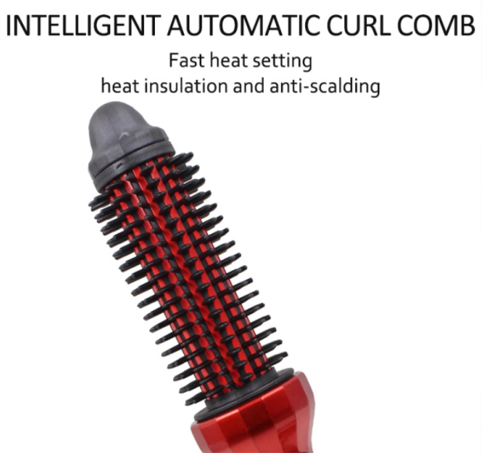 New Design Iron Hair Curler Brush Professional Heater Curling Brush Rechargeable Automatic Hair Curler AE-504