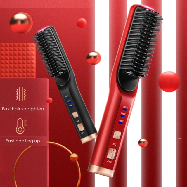 Hair straightener bangs hair straightening comb multi-stage temperature adjustment 3D comb teeth electric AE-506