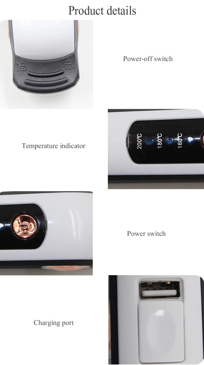 2in1 temperature control wireless straight hair clip ceramic electric splint USB charging hair straightener curler AE-507