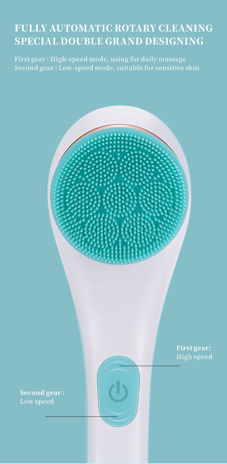 Cordless Body Scrubber Rechargeable Long Handle Bath Brush