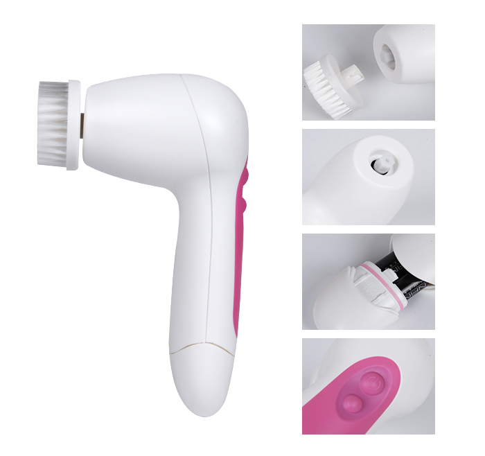 6-1 Multifunction Facial Brush Waterproof Battery Powered Face Massager AE-805A