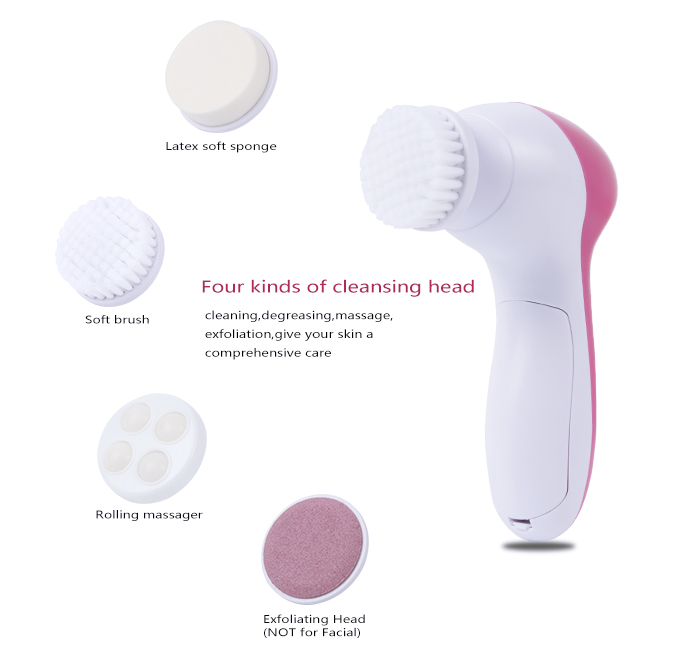 4-1 Facial Cleansing Brush Dead Skin Remove & Massager AE-8782C