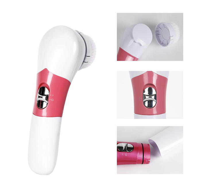 Electric 4-1 vibration Facial Cleanser Brush Portable Face Massager AE-8287B