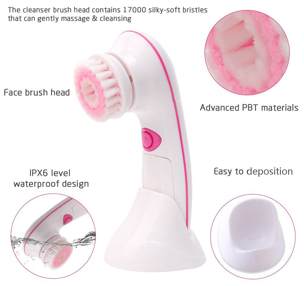 4-1 Face Brush Deep Cleansing Facial massager with Makeup Tool AE-8289A