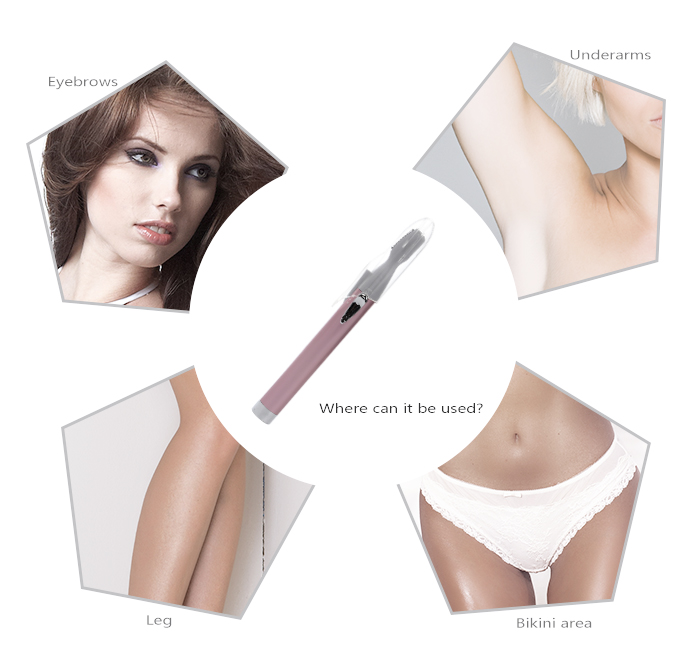  Electric Painless Epilator Nose Hair Removal Eyebrow Trimmer AE-816A with LED light for Ladies 