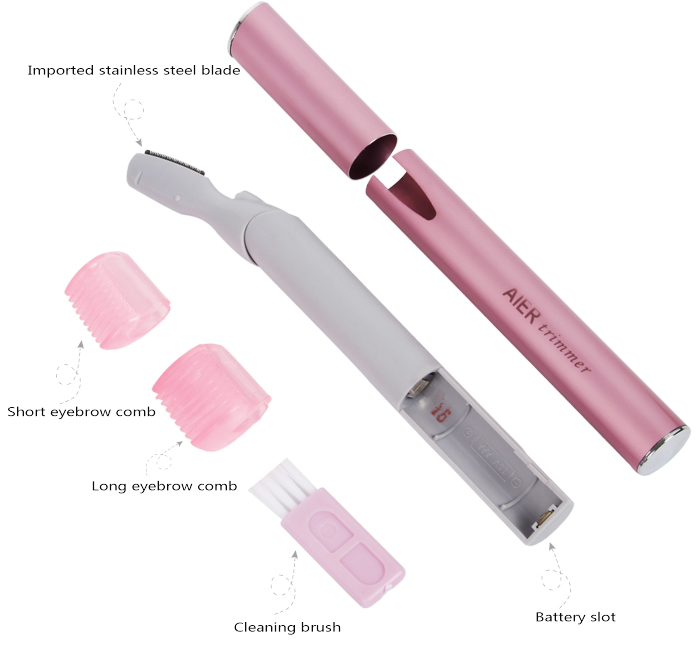 Electric portable painless mini facial hands and legs hair remover safety AE-813A Pink