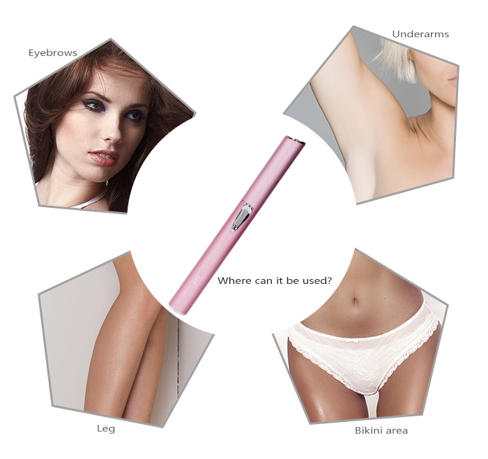 2020 hot sell style women Facial Hair Remover Facial Epilator Eyebrow Trimmer underarms hair removal AE-812 Pink