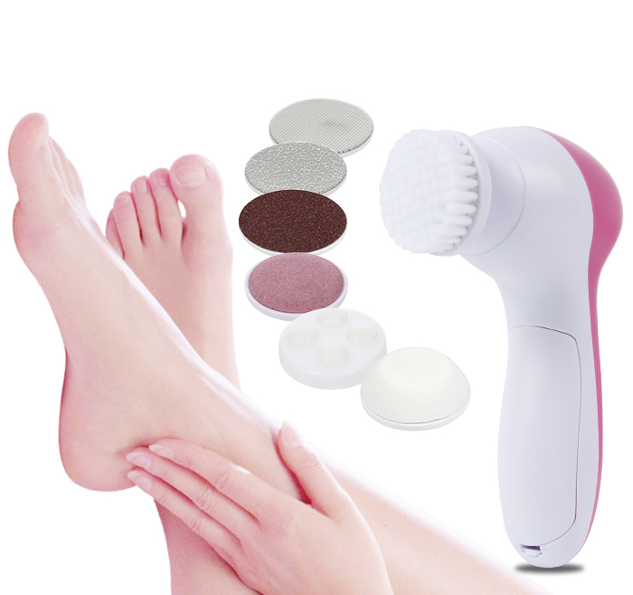 Electrical Beauty Instrument Facial Brush with Foot Care Set AE-8783