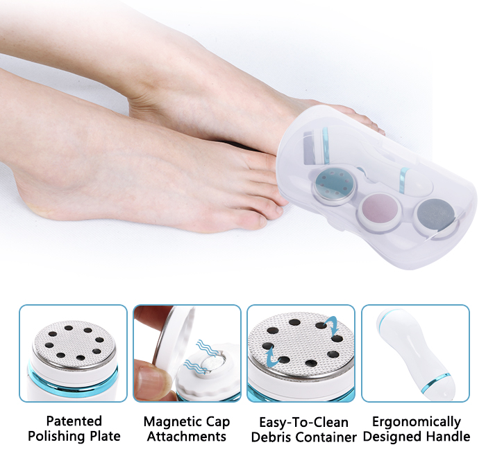 Electric Foot File & Callus Remover AE-909A with Travel Case