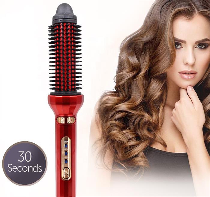 New Design Iron Hair Curler Brush Professional Heater Curling Brush Rechargeable Automatic Hair Curler AE-504 