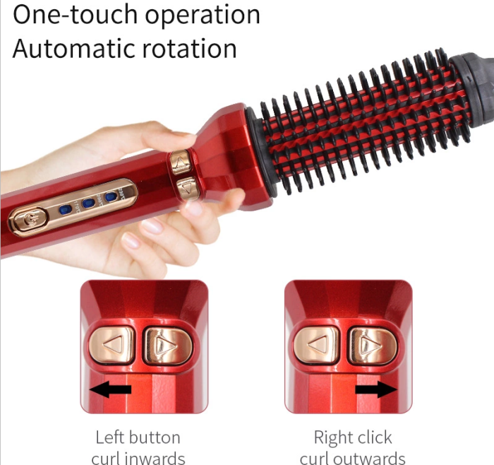 New Design Iron Hair Curler Brush Professional Heater Curling Brush Rechargeable Automatic Hair Curler AE-504 