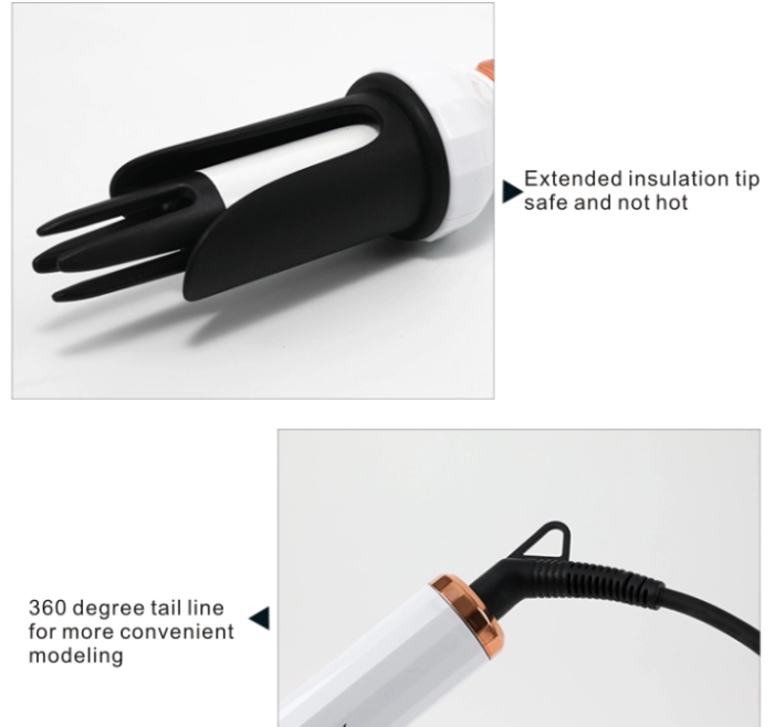 Automatic Iron Hair Curler Professional Heater Curling 360 Two Way Rotating Rechargeable Automatic Hair Curler AE-505 