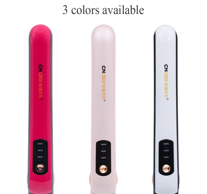 2in1 temperature control wireless straight hair clip ceramic electric splint USB charging hair straightener curler AE-507