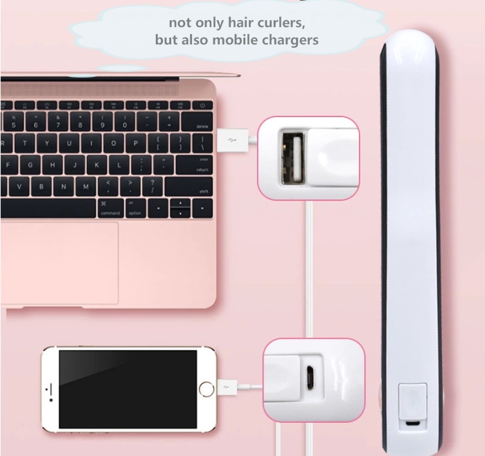 2in1 temperature control wireless straight hair clip ceramic electric splint USB charging hair straightener curler AE-507