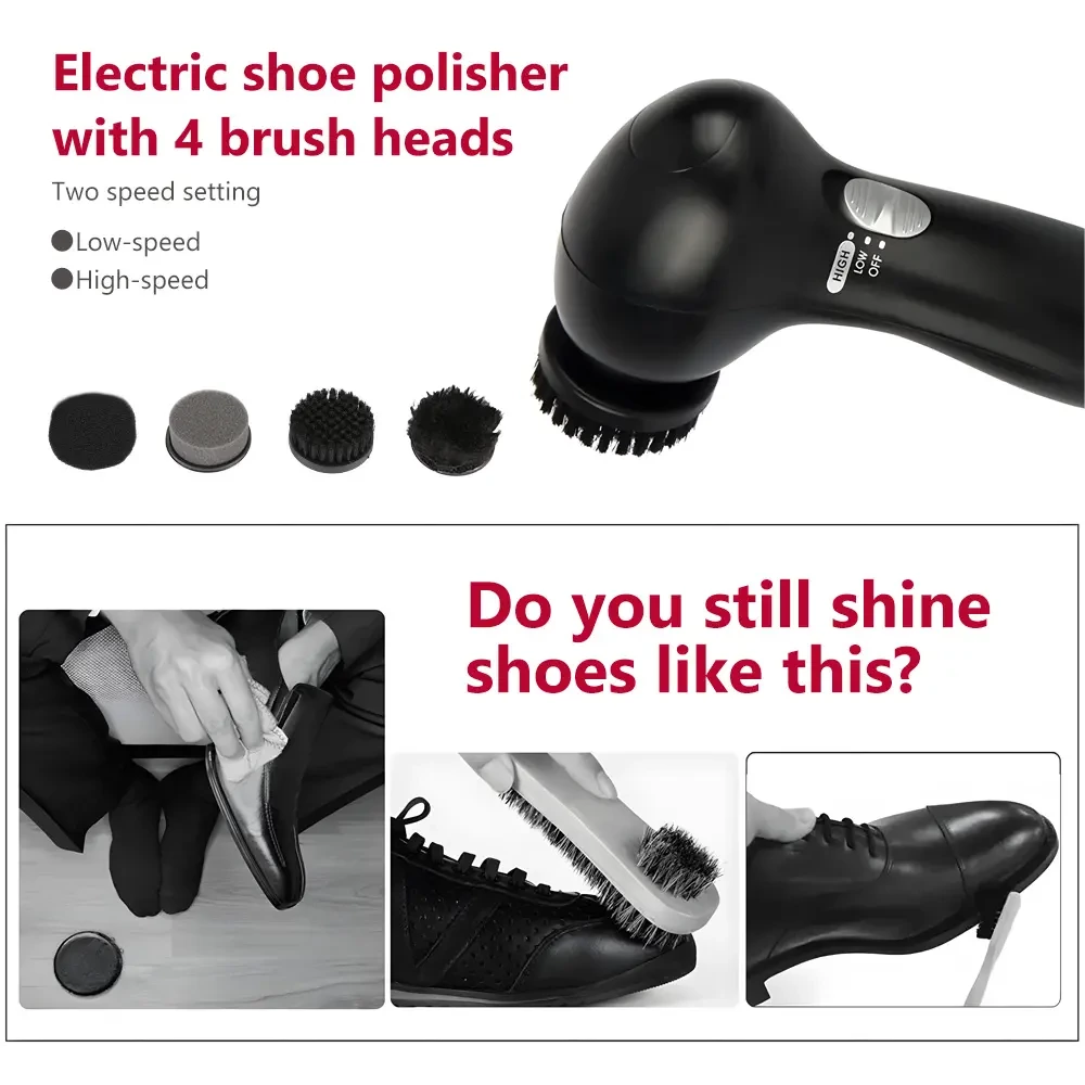 Portable Mini Multi-Function Electric Rotating Shoe Polisher Shoe Cleaning Machine for Leather Furniture Care