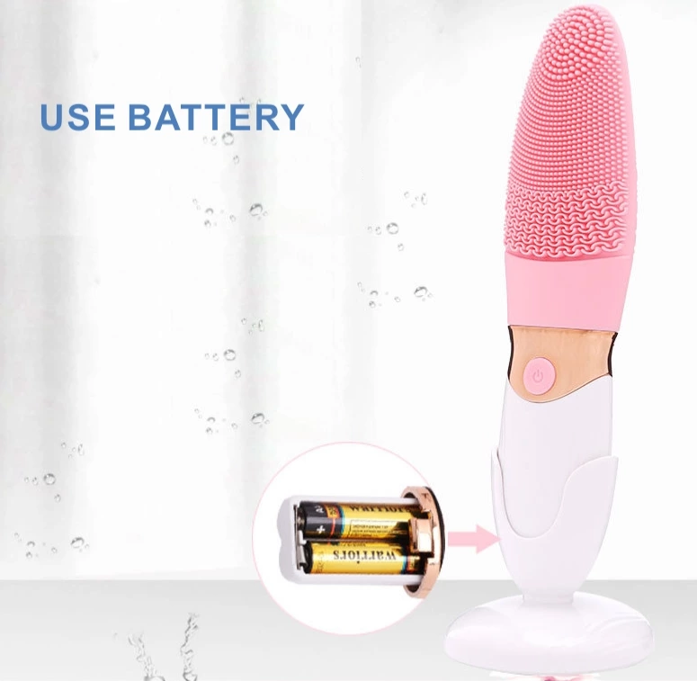 Facial Cleanser Ultrasonic Waterproof Exfoliating Beauty Face Cleansing Electric Brush Mini Silicone Facial Cleaning Brush OEMsilicone face scrubber