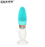 Facial Cleanser Ultrasonic Waterproof Exfoliating Beauty Face Cleansing Electric Brush Mini Silicone Facial Cleaning Brush OEMsilicone face scrubber