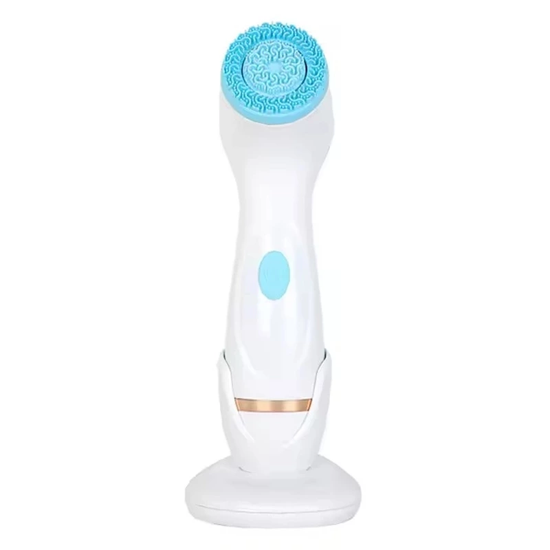 3 In1 Rechargeable Face Brush Rotating Waterproof Sonic Wireless Facial Cleansing Brush With Standing Base Face Scrubber