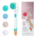 OEM Auto Bubble USB Rechargeable Waterproof Exfoliate Clean Long Handel Back Scrubber Bath Shower Mssage  Electric Bathroom Scrubber