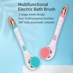 OEM Auto Bubble USB Rechargeable Waterproof Exfoliate Clean Long Handel Back Scrubber Bath Shower Mssage  Electric Bathroom Scrubber
