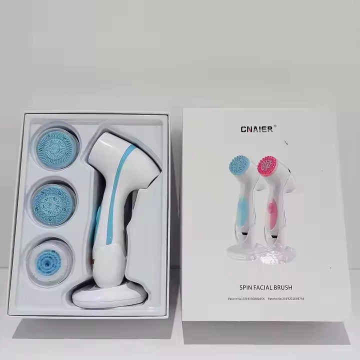 3 In1 Rechargeable Face Brush Rotating Waterproof Sonic Wireless Facial Cleansing Brush With Standing Base Face Scrubber