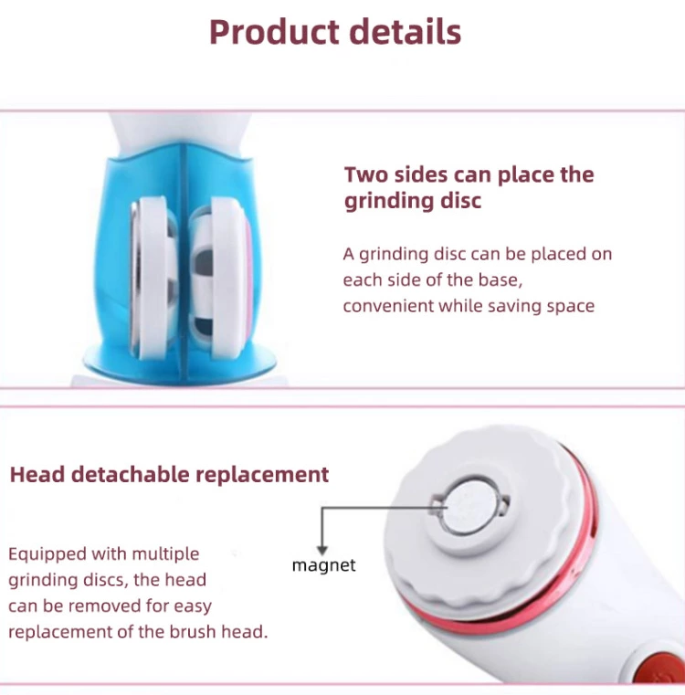 Professional 4 in 1 Electric Foot File & Callus Remover Waterproof Rotating Manicure & Pedicure Kits for Foot Care