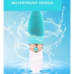 Facial Cleanser Ultrasonic Waterproof Exfoliating Beauty Face Cleansing Electric Brush Mini Silicone Facial Cleaning Brush OEMsilicone face scrubber