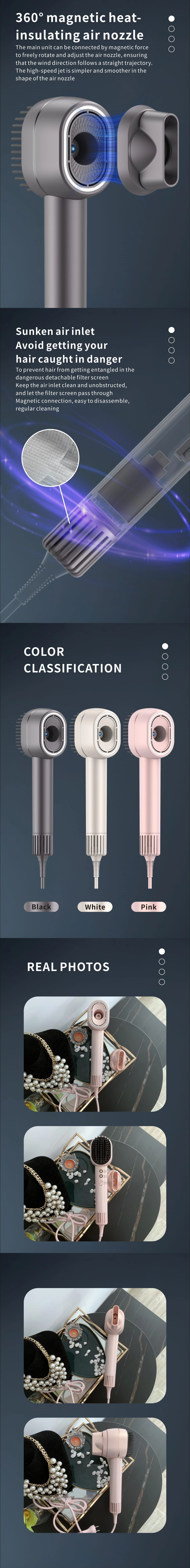 Hot BLDC Hair Dryer with Comb 11000RPM 100 million negative ion hair straightening brush powerful hair dryer 1500w portable hair dryer for home