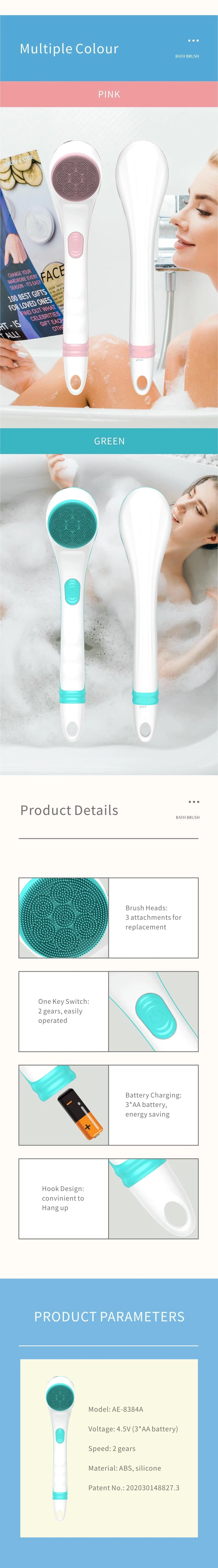 3-in-1 Top Sell Rechargeable Best Electric Shower Scrubber Electric Body Brush