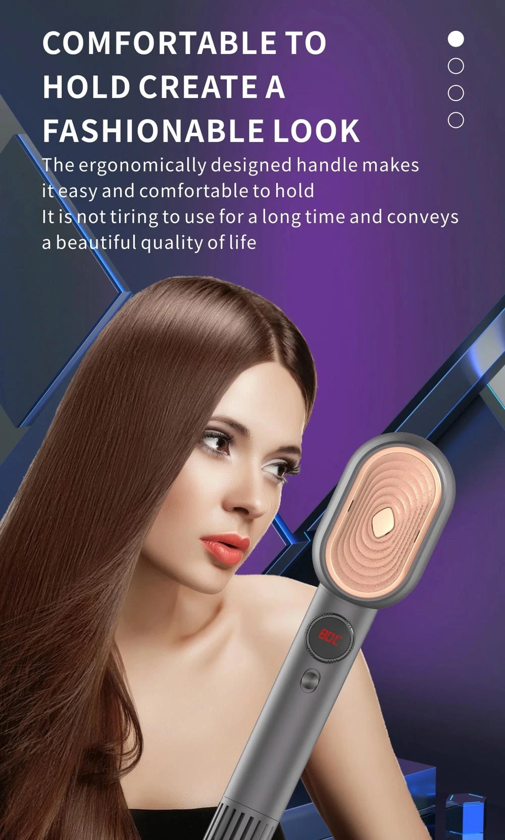 Hot BLDC Hair brushes hair drying powerful 100 Million Negative Ionic blow brush 1500w hair straightening comb for home and travel