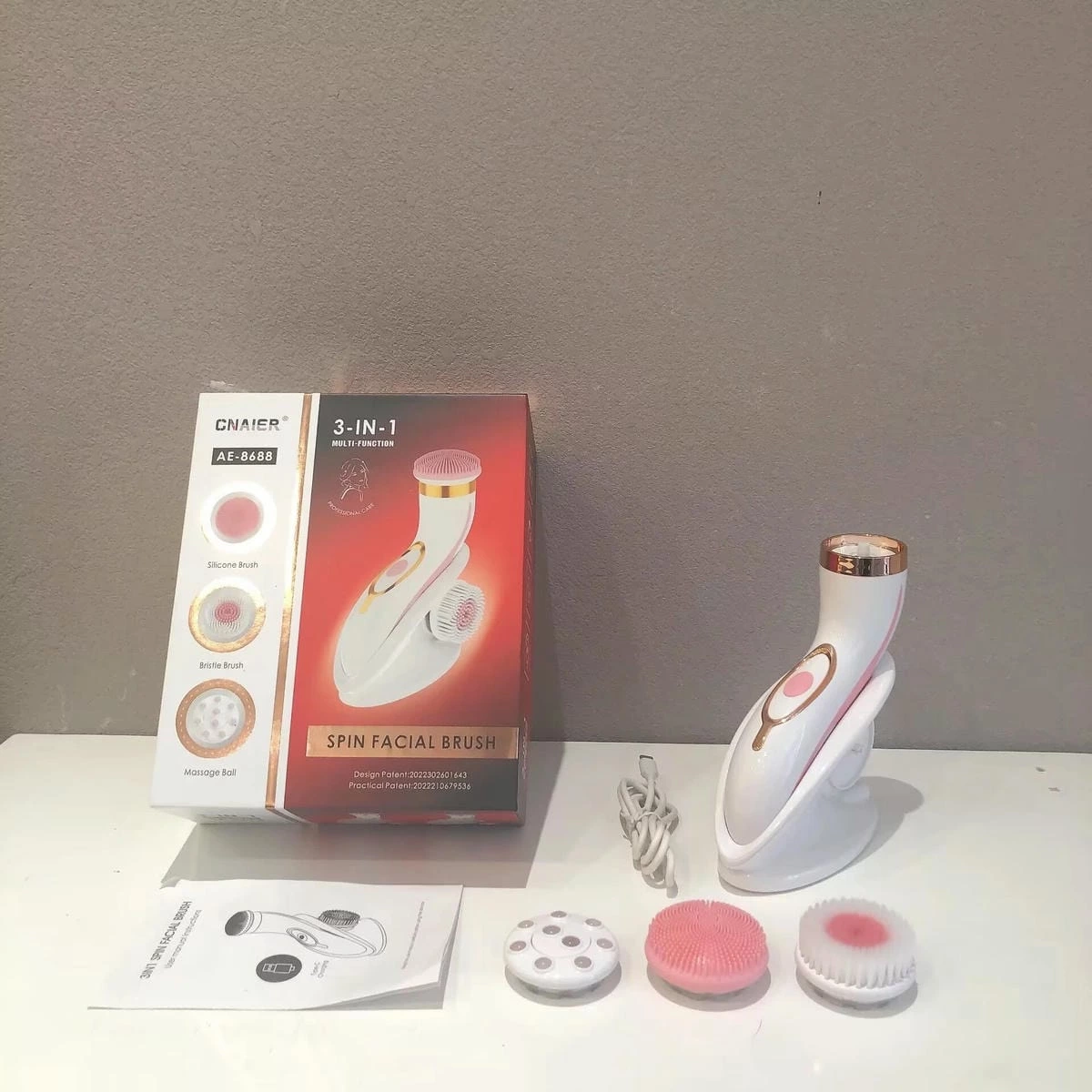 New electric silicone cleanser Home rechargeable sonic glow brush Beauty Instrument set Pore cleaner Facial Massage